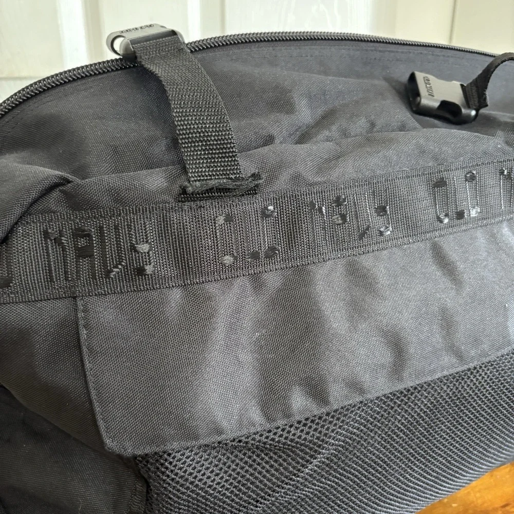 Vtg Y2K Old Navy Gym Duffle Bag Black Travel Pockets Utility 2000 - See